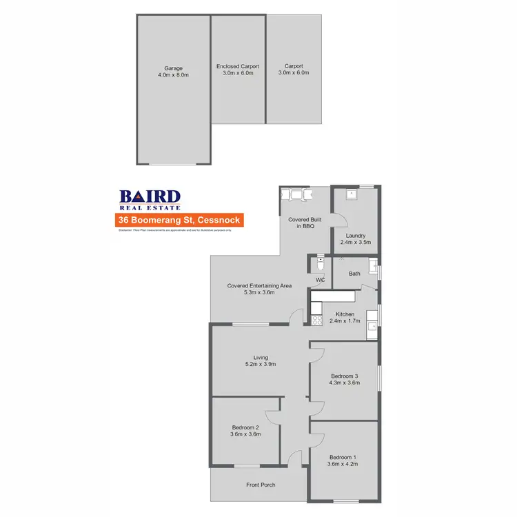 Floorplan of Homely house listing, 36 Boomerang Street, Cessnock NSW 2325