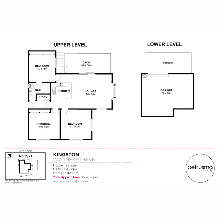 Floorplan of Homely unit listing, 2/71 Ineke Drive, Kingston TAS 7050