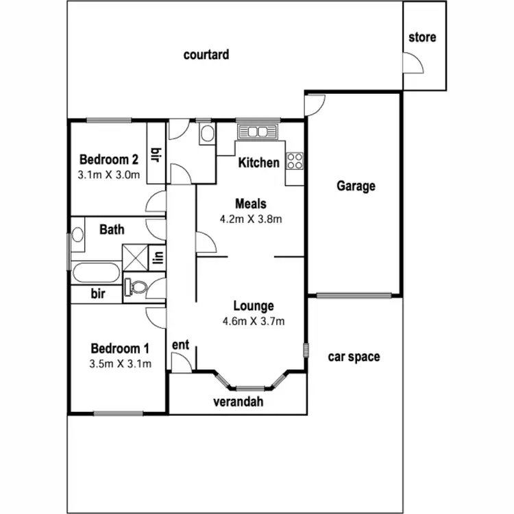 Floorplan of Homely unit listing, 2/22 Sadie Street, Glenroy VIC 3046