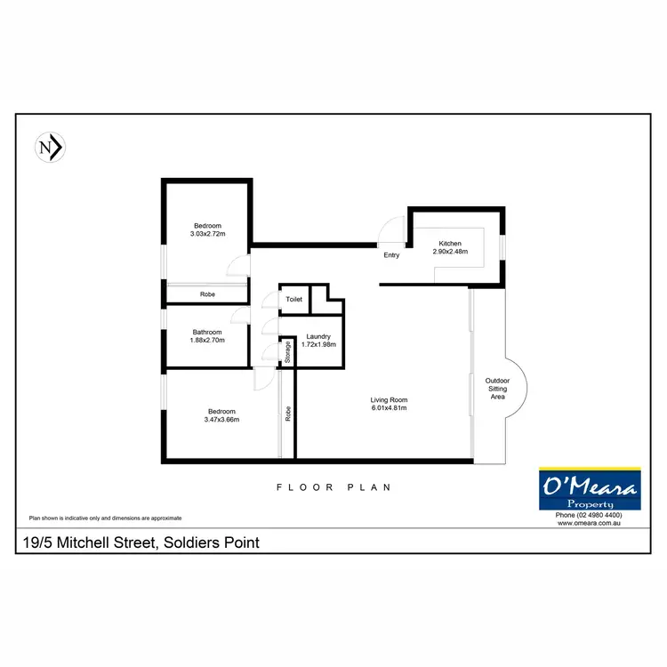 Floorplan of Homely unit listing, 19/5 Mitchell Street, Soldiers Point NSW 2317