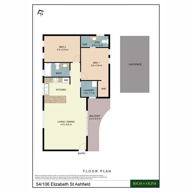 Floorplan of Homely apartment listing, 54/106 Elizabeth Street, Ashfield NSW 2131