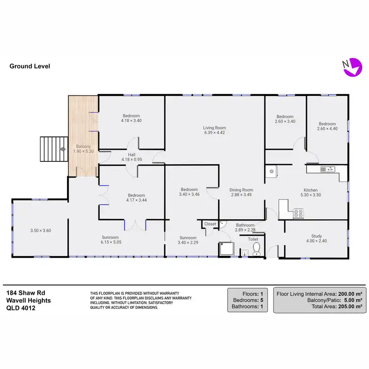 Floorplan of Homely house listing, 184 Shaw Road, Wavell Heights QLD 4012