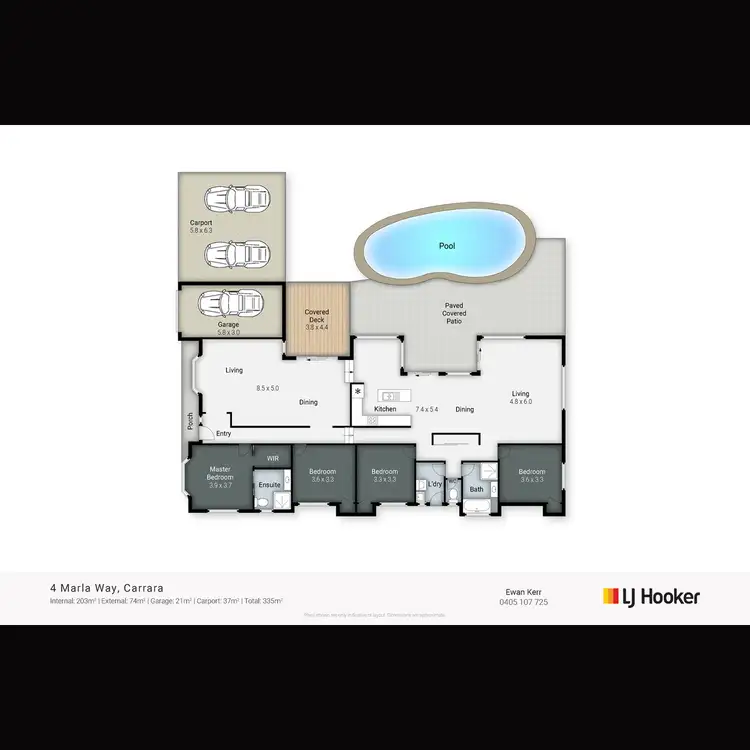 Floorplan of Homely house listing, 4 Marla Way, Carrara QLD 4211
