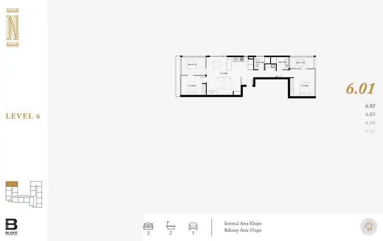 Floorplan of Homely apartment listing, 601/12 Railway Lane, Wickham NSW 2293