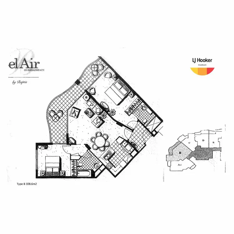 Floorplan of Homely apartment listing, 2022/2623-2633 Gold Coast Highway, Broadbeach QLD 4218