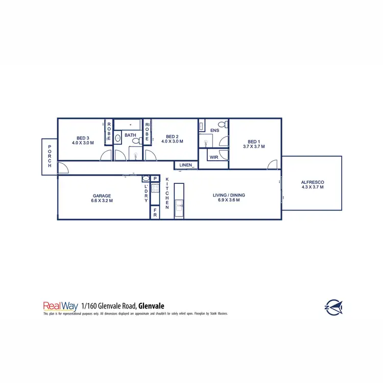 Floorplan of Homely unit listing, 1/160 Glenvale Road, Glenvale QLD 4350