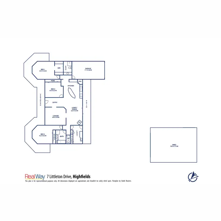 Floorplan of Homely house listing, 7 Littleton Drive, Highfields QLD 4352
