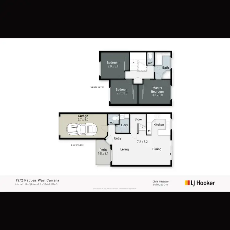 Floorplan of Homely townhouse listing, 19/2 Pappas Way, Carrara QLD 4211