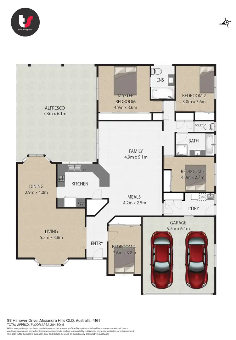 Floorplan of Homely house listing, 88 Hanover Drive, Alexandra Hills QLD 4161