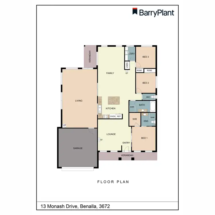 Floorplan of Homely house listing, 13 Monash Drive, Benalla VIC 3672