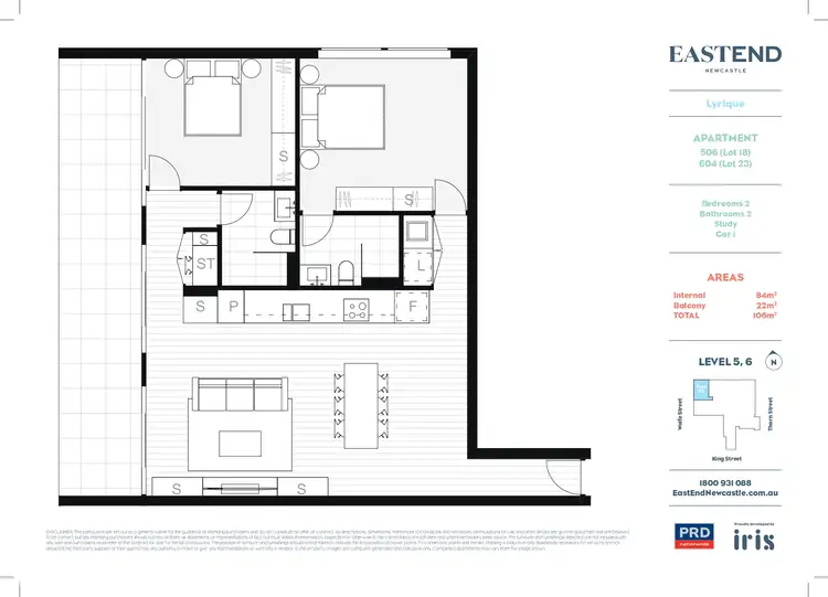 Floorplan of Homely apartment listing, S506/151-153 Hunter Street, Newcastle NSW 2300
