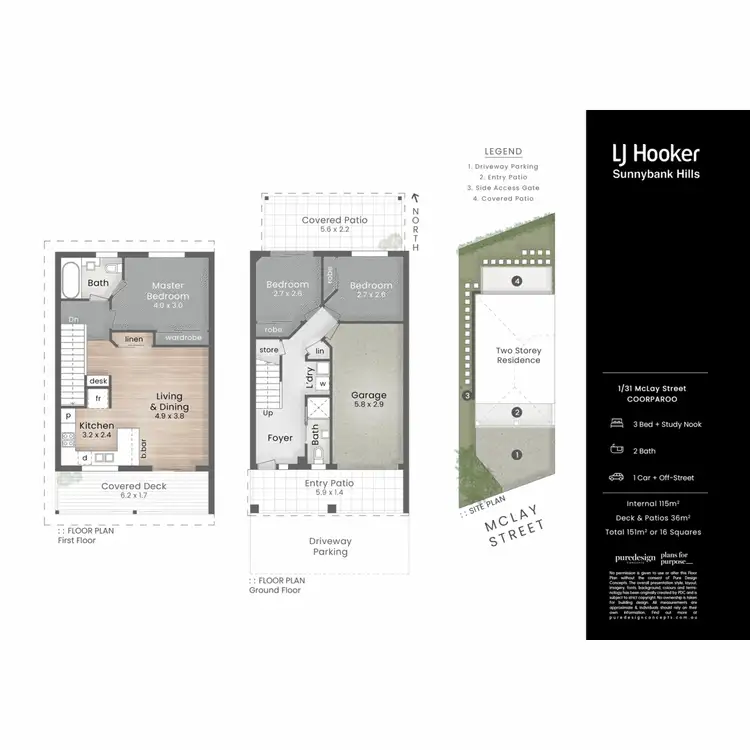 Floorplan of Homely townhouse listing, 1/31 McLay Street, Coorparoo QLD 4151