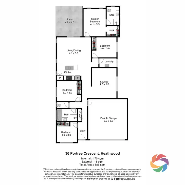 Floorplan of Homely house listing, 36 Portree Crescent, Heathwood QLD 4110