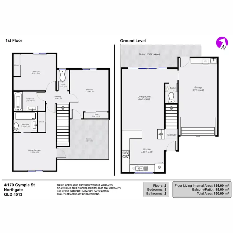 Floorplan of Homely townhouse listing, 4/170 Gympie Street, Northgate QLD 4013