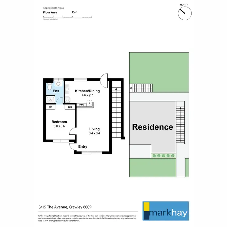 Floorplan of Homely apartment listing, 15 The Avenue, Crawley WA 6009