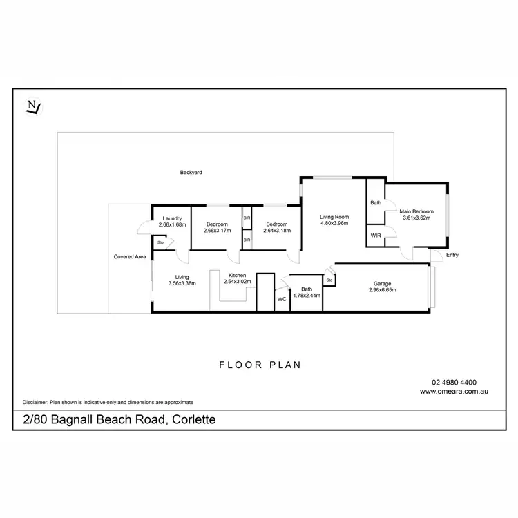 Floorplan of Homely semi-detached listing, 2/80 Bagnall Beach Road, Corlette NSW 2315