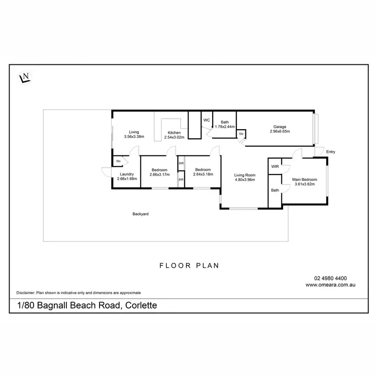 Floorplan of Homely semi-detached listing, 1/80 Bagnall Beach, Corlette NSW 2315