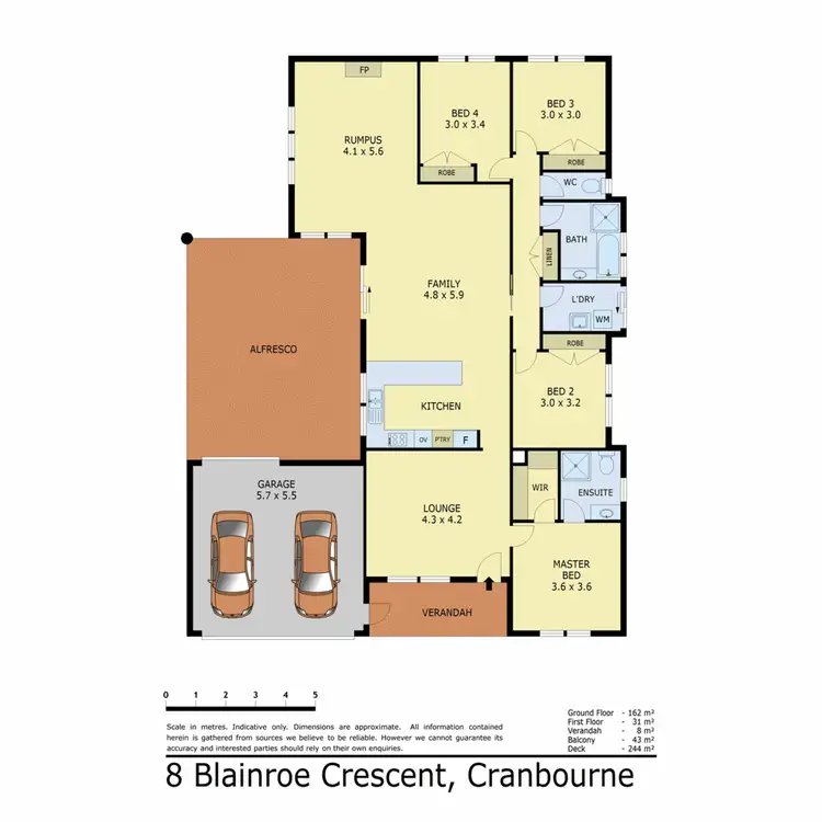 Floorplan of Homely house listing, 8 Blainroe Crescent, Cranbourne VIC 3977