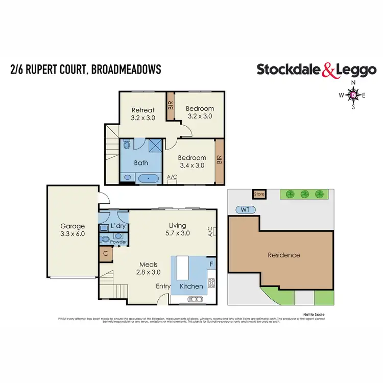 Floorplan of Homely townhouse listing, 2/6 Rupert Court, Broadmeadows VIC 3047