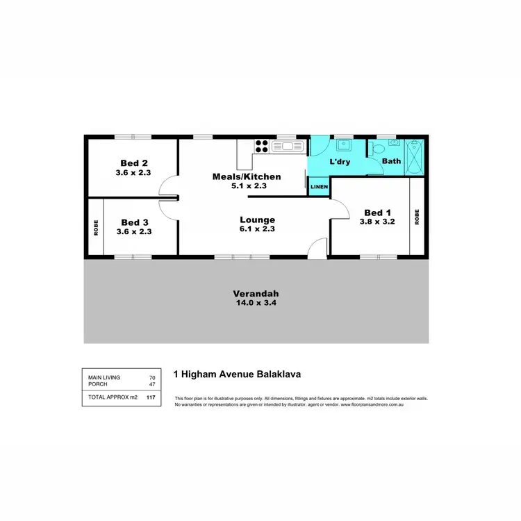 Floorplan of Homely house listing, 1 Higham Avenue, Balaklava SA 5461