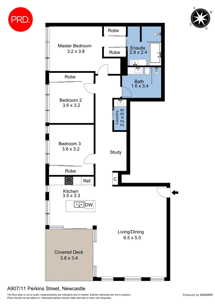 Floorplan of Homely apartment listing, A907/11 Perkins Street, Newcastle NSW 2300