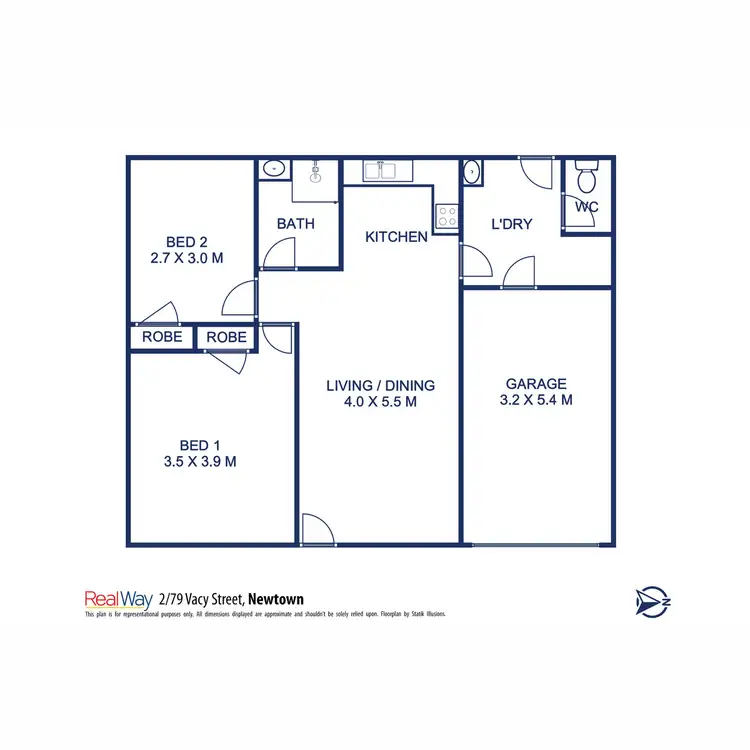 Floorplan of Homely unit listing, 2/79 Vacy Street, Newtown QLD 4350