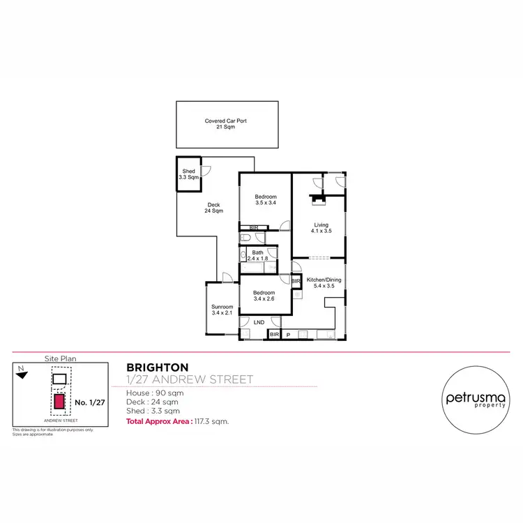 Floorplan of Homely unit listing, 1/27 Andrew Street, Brighton TAS 7030