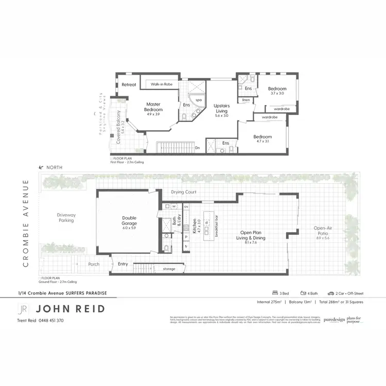 Floorplan of Homely house listing, 1/14 Crombie Avenue, Surfers Paradise QLD 4217