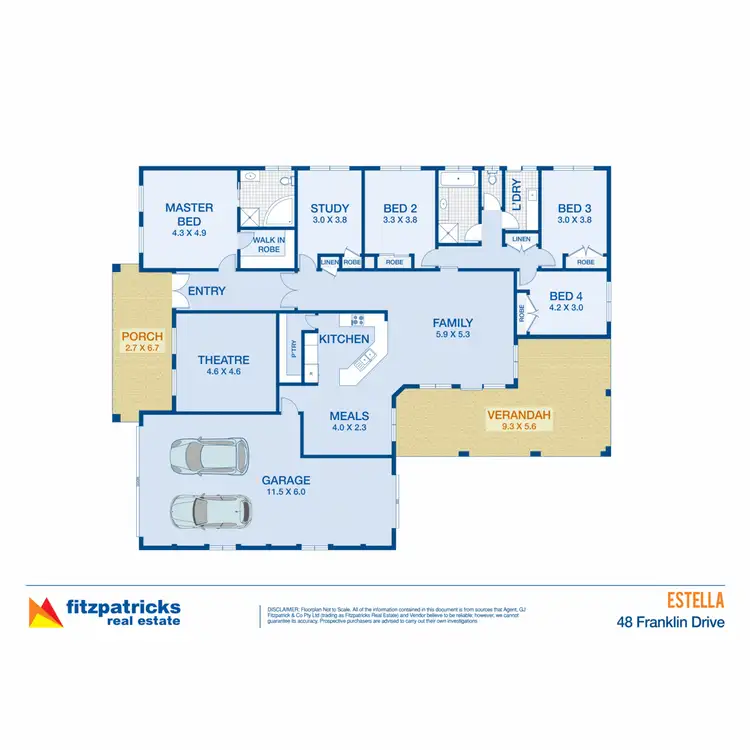 Floorplan of Homely house listing, 48 Franklin Drive, Estella NSW 2650