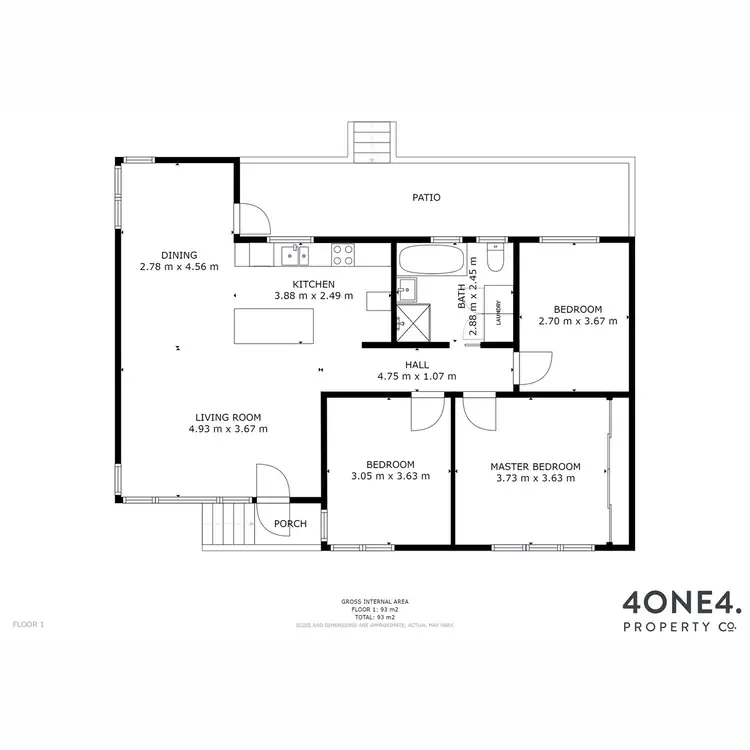 Floorplan of Homely house listing, 1/15 Malabar Road, Claremont TAS 7011