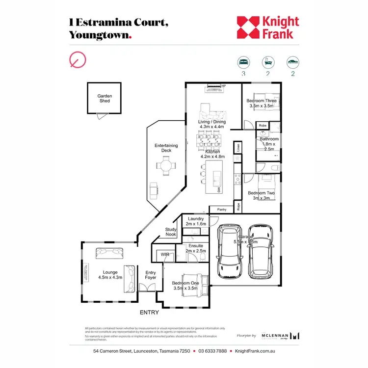 Floorplan of Homely house listing, 1 Estramina Court, Youngtown TAS 7249
