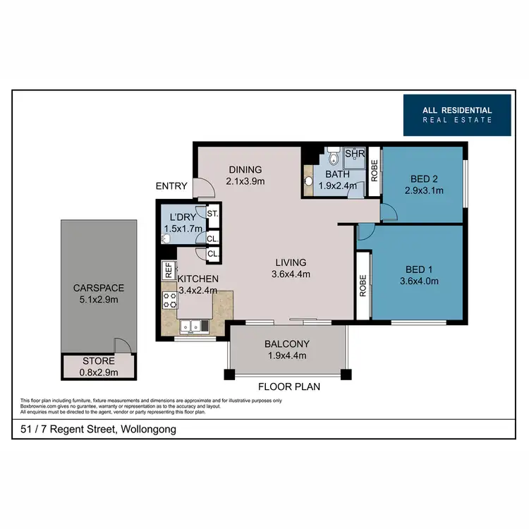 Floorplan of Homely apartment listing, 51/7 Regent Street, Wollongong NSW 2500