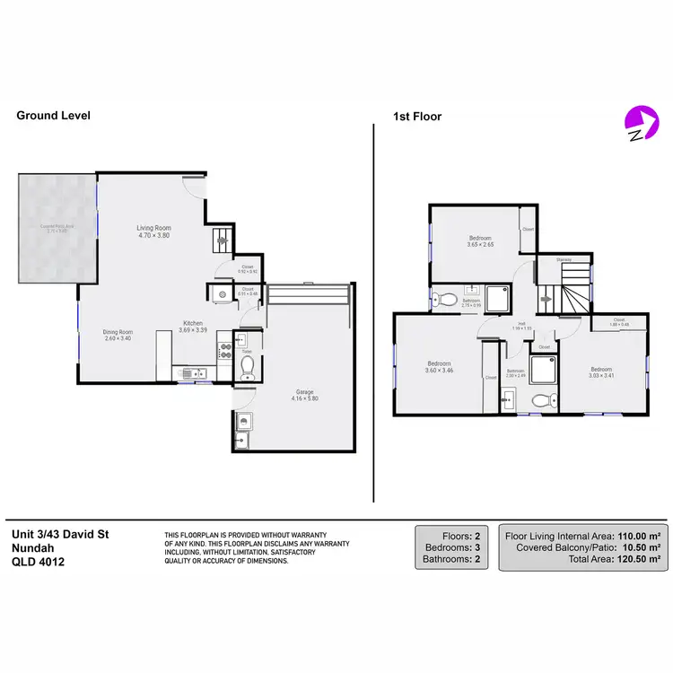 Floorplan of Homely townhouse listing, 3/43 David Street, Nundah QLD 4012