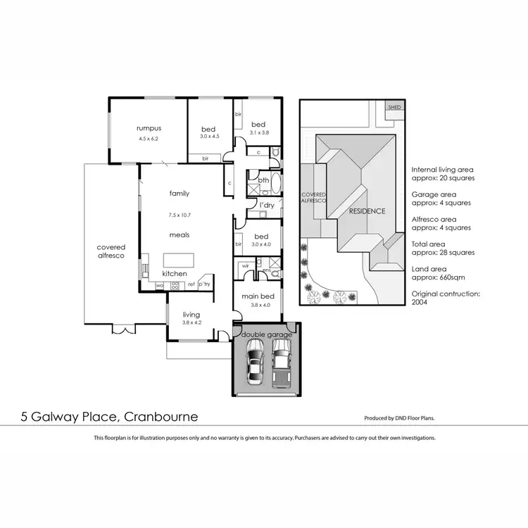 Floorplan of Homely house listing, 5 Galway Place, Cranbourne VIC 3977