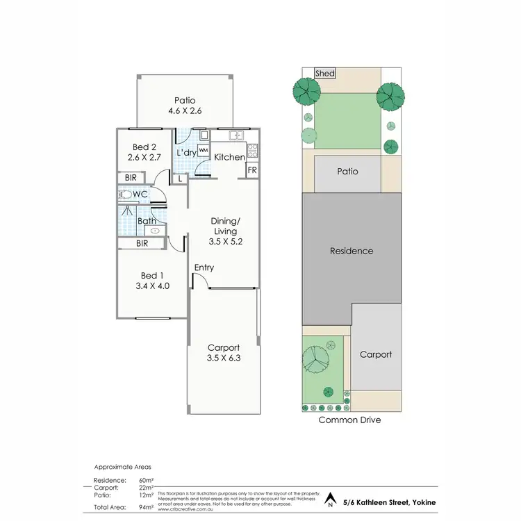 Floorplan of Homely villa listing, 4/6 Kathleen Street, Yokine WA 6060