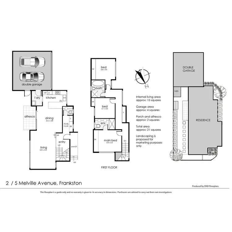 Floorplan of Homely townhouse listing, 2/5 Melville Avenue, Frankston VIC 3199