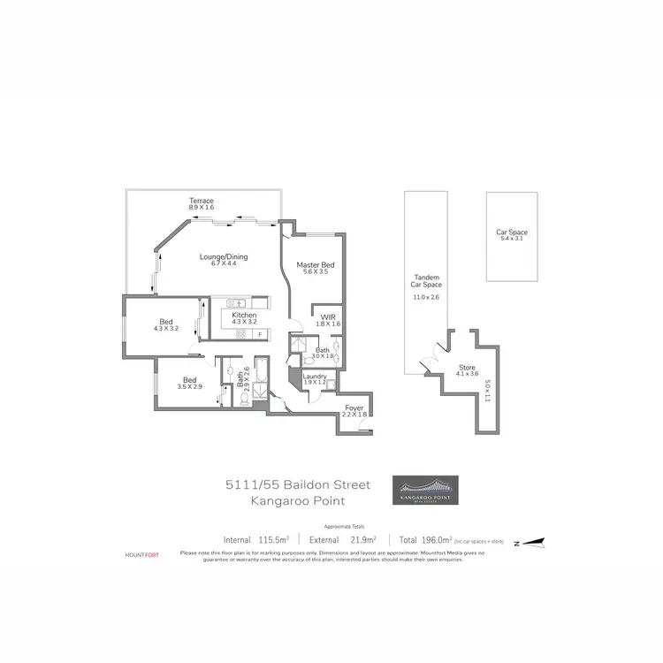 Floorplan of Homely apartment listing, 5111/55 Baildon Street, Kangaroo Point QLD 4169