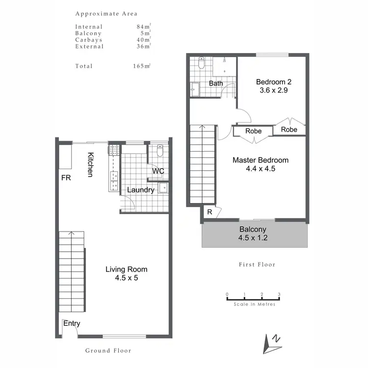 Floorplan of Homely townhouse listing, 2/5 Swanbourne Street, Fremantle WA 6160