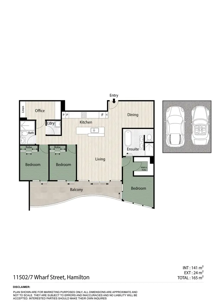 Floorplan of Homely apartment listing, 11502/7 Wharf Street, Hamilton QLD 4007