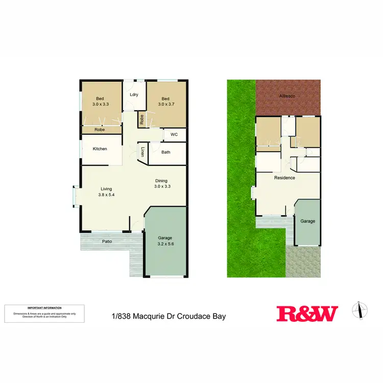 Floorplan of Homely unit listing, 1/838 Macquarie Drive, Croudace Bay NSW 2280