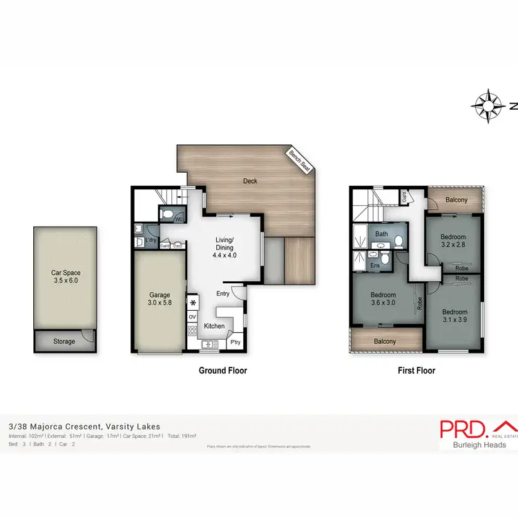 Floorplan of Homely townhouse listing, 3/38 Majorca Crescent, Varsity Lakes QLD 4227