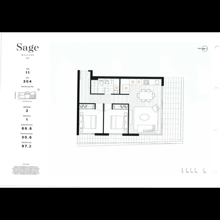 Floorplan of Homely apartment listing, 304/1308 Malvern Road, Malvern VIC 3144