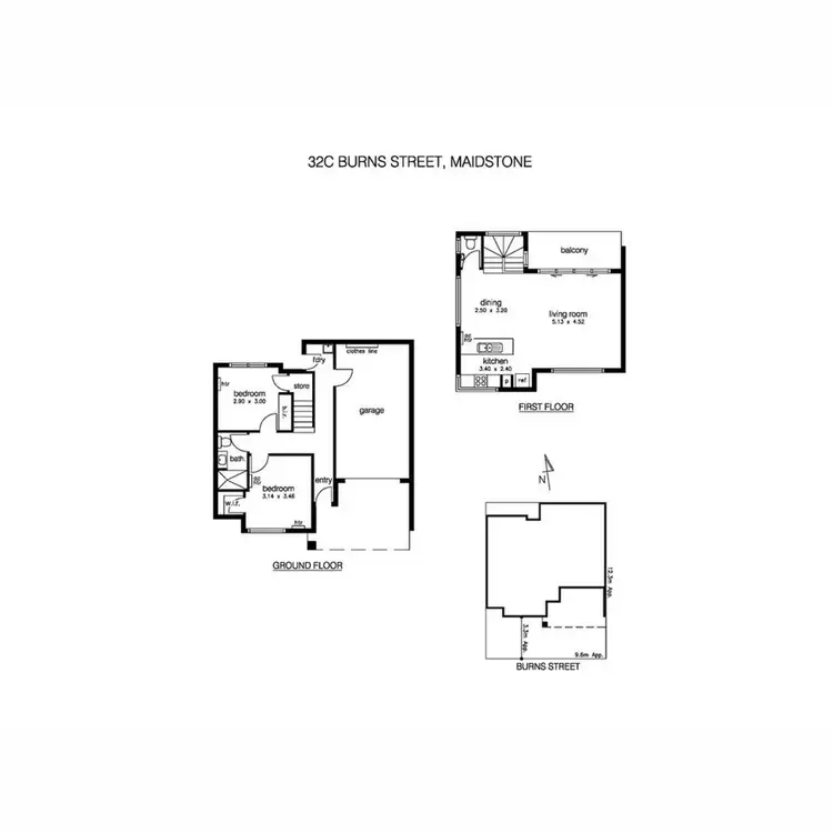 Floorplan of Homely townhouse listing, 4/32C Burns Street, Maidstone VIC 3012