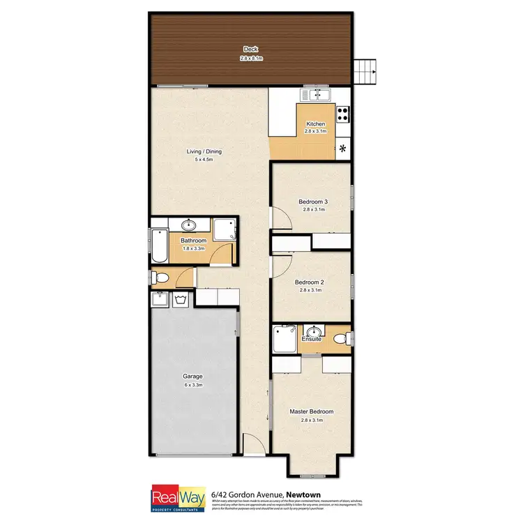 Floorplan of Homely unit listing, 6/42 Gordon Avenue, Newtown QLD 4350