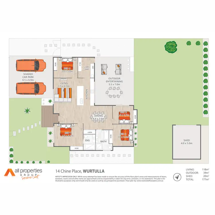 Floorplan of Homely house listing, 14 Chine Place, Wurtulla QLD 4575