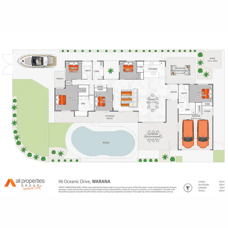Floorplan of Homely house listing, 96 Oceanic Drive, Warana QLD 4575