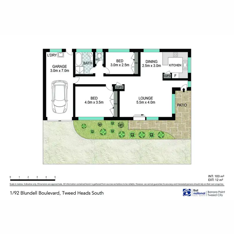 Floorplan of Homely semi-detached listing, 1/92 Blundell Boulevard, Tweed Heads South NSW 2486