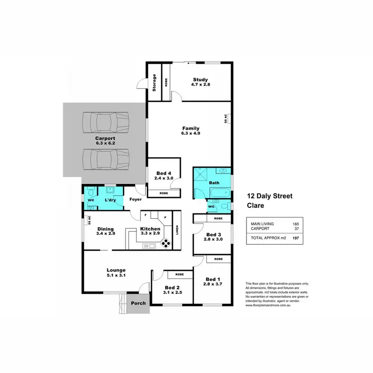 Floorplan of Homely house listing, 12 Daly Street, Clare SA 5453