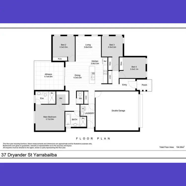 Floorplan of Homely house listing, 37 Dryander Street, Yarrabilba QLD 4207