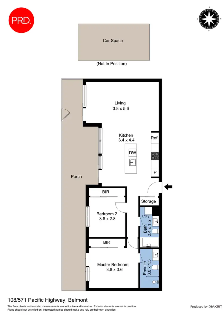 Floorplan of Homely unit listing, 108/571 Pacific Highway, Belmont NSW 2280
